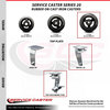 Service Caster 6 Inch Rubber on Cast Iron Swivel Caster with Roller Bearing and Brake SCC SCC-20S620-RSR-TLB